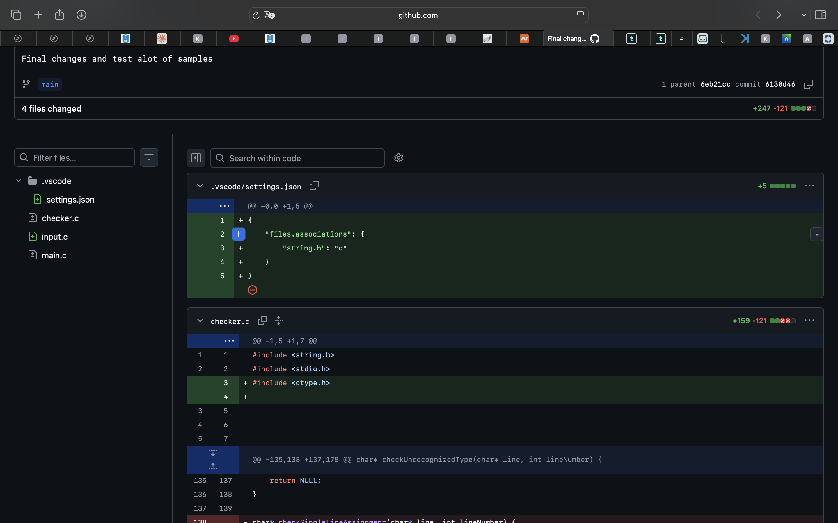 Screenshot of the compiler output